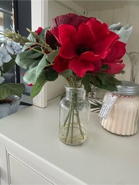 Pottery Barn Red Rose & Poppy Arrangement ~ 4th of July